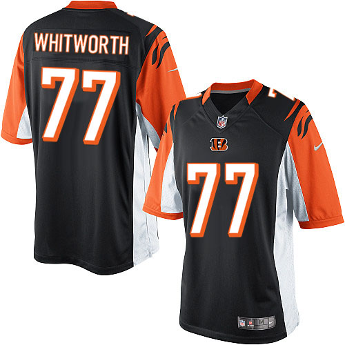 Men's Limited Andrew Whitworth Nike Jersey Black Home - #77 NFL Cincinnati Bengals